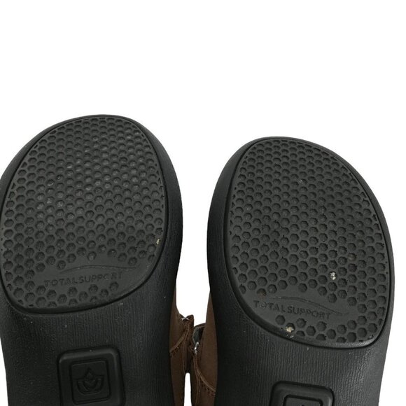 Spenco Slip On Leather Mules Clogs Shoes Size 7 EU 37.5 Brown Comfort Adjustable - Picture 10 of 11